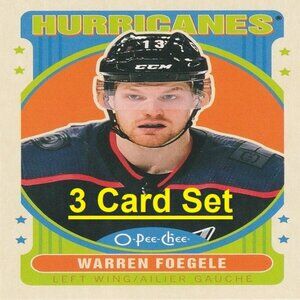 Warren Foegele (Carolina Hurricanes) - Set Of 3 NHL Hockey Cards